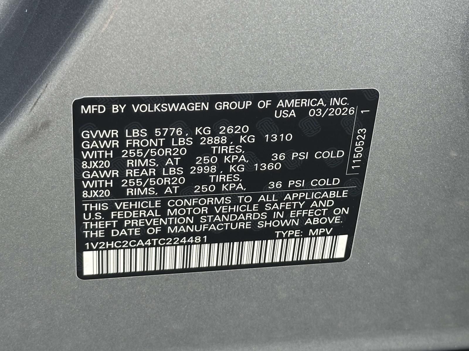 2026 Volkswagen Atlas Cross Sport 2.0T SE w/Technology