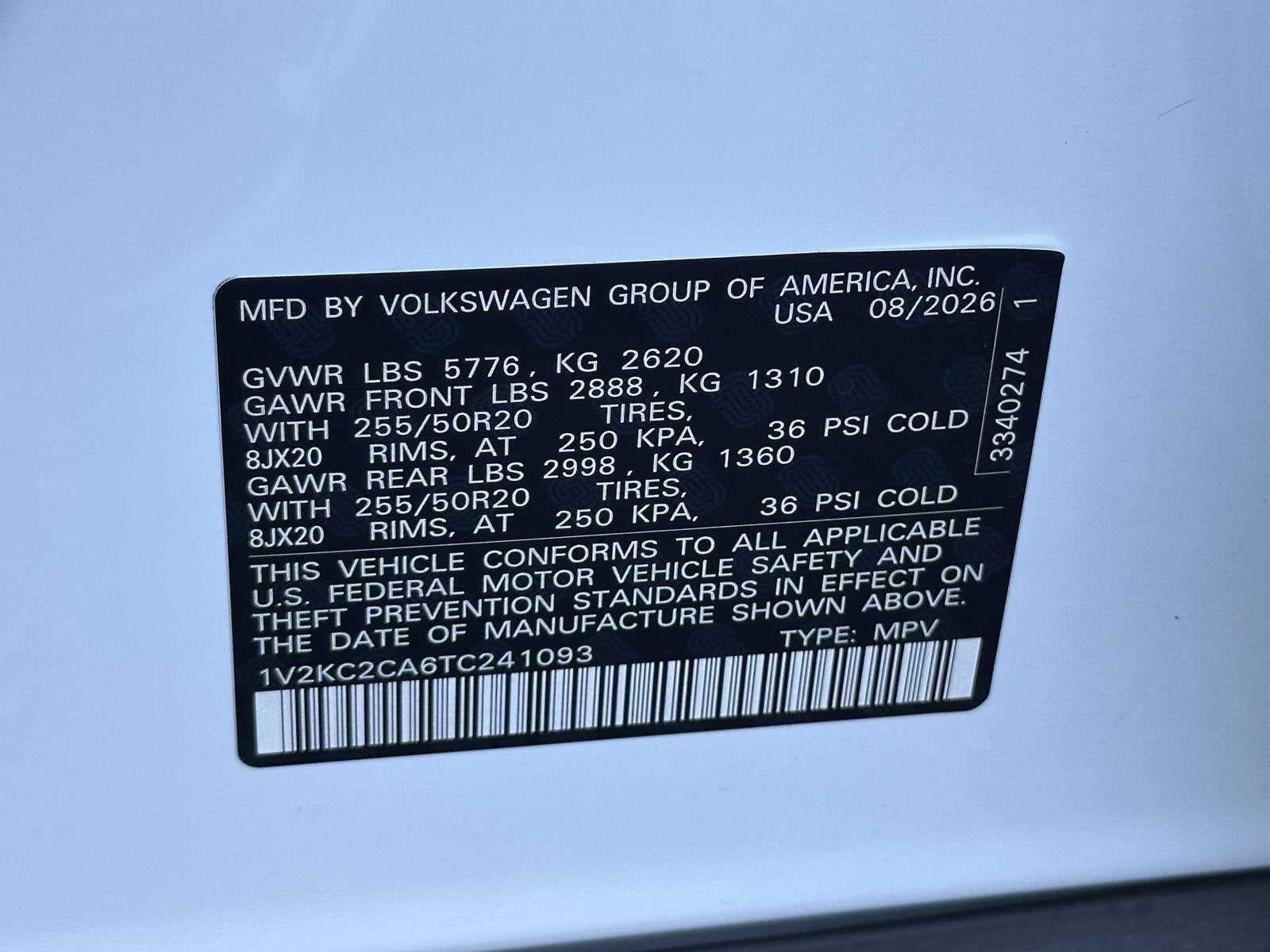 2026 Volkswagen Atlas Cross Sport SE w/Technology