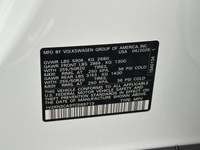 2026 Volkswagen Atlas 2.0T SE w/Technology
