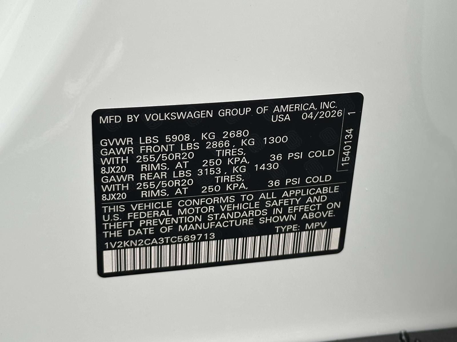 2026 Volkswagen Atlas 2.0T SE w/Technology