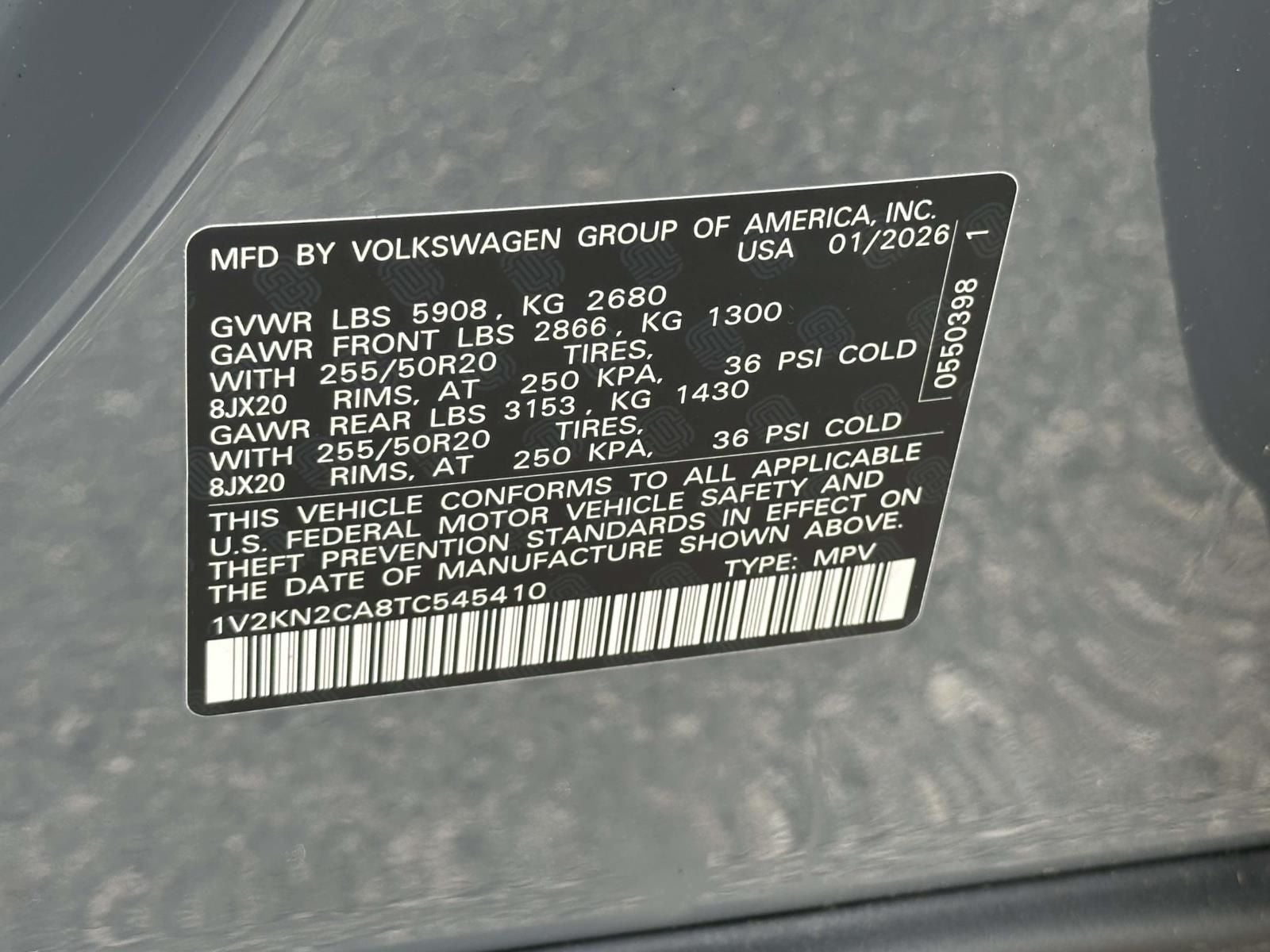2026 Volkswagen Atlas 2.0T SE w/Technology