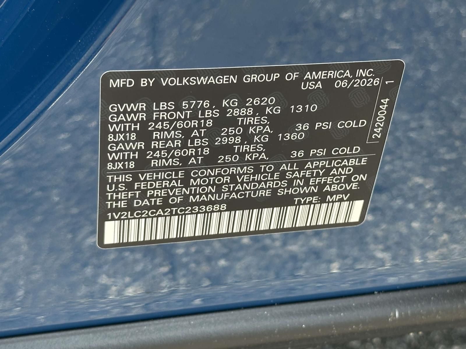 2026 Volkswagen Atlas Cross Sport 2.0T SE