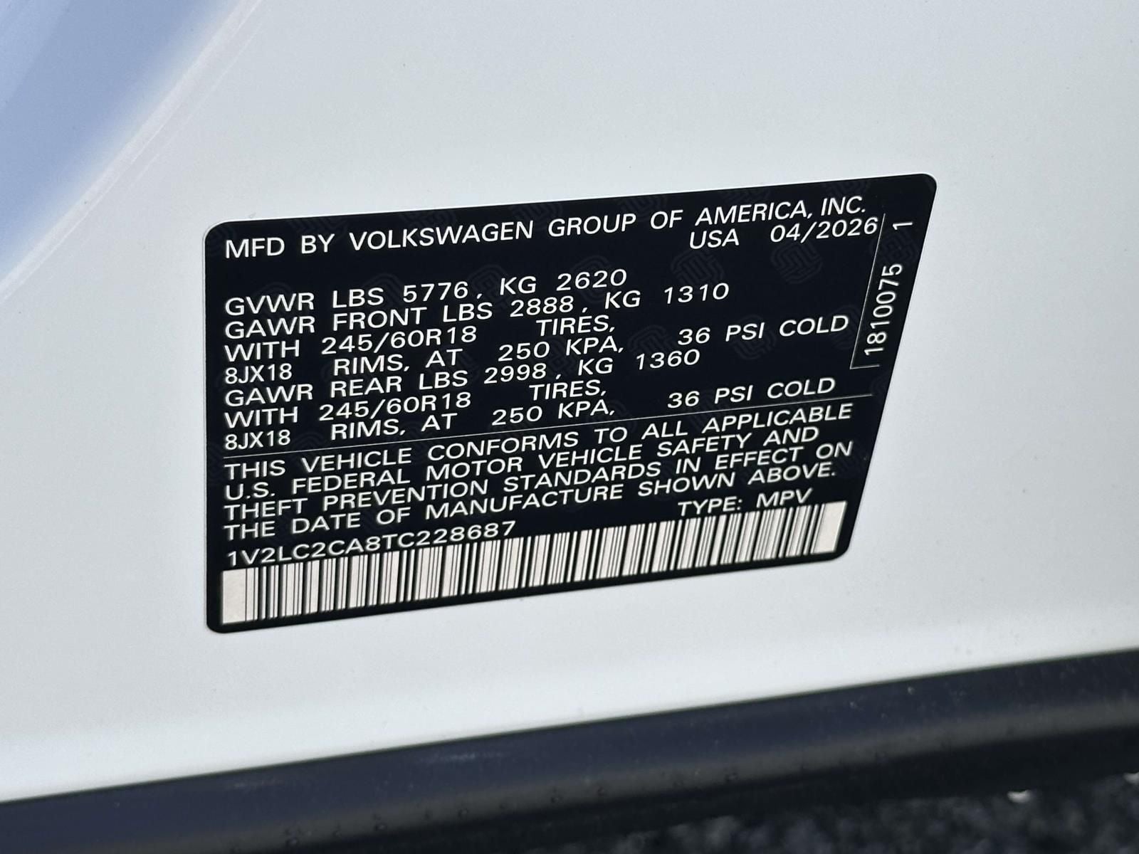 2026 Volkswagen Atlas Cross Sport 2.0T SE