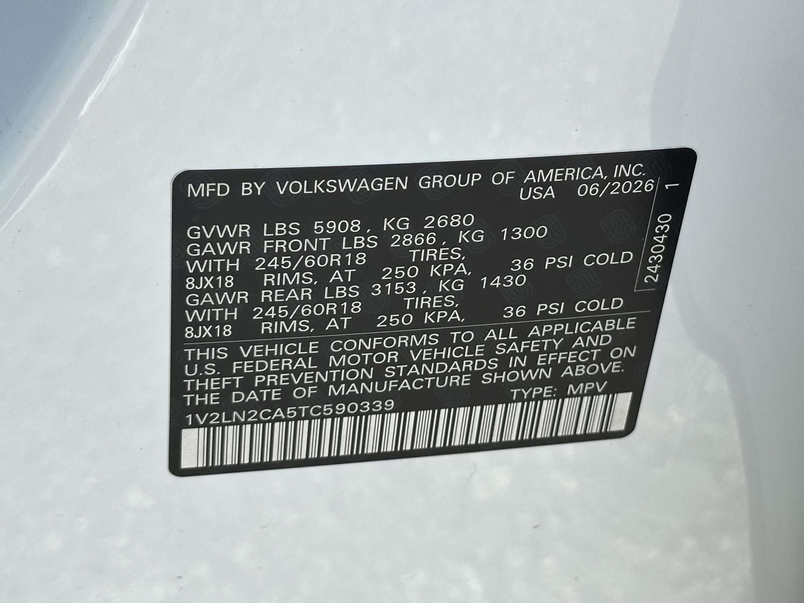 2026 Volkswagen Atlas 2.0T SE