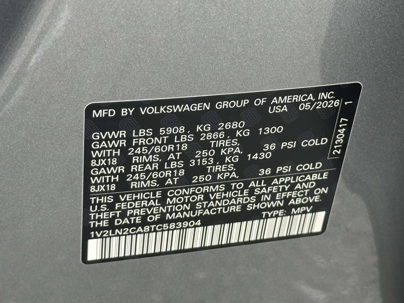 2026 Volkswagen Atlas 2.0T SE