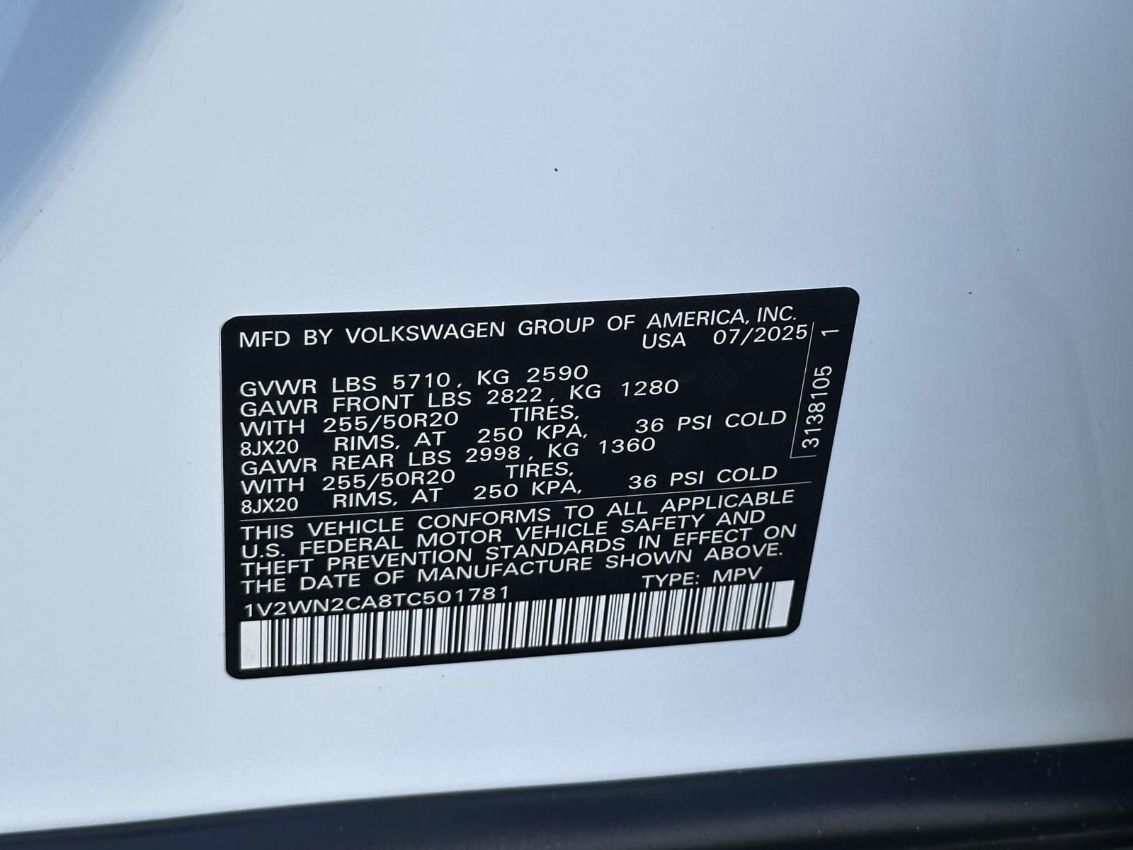 2026 Volkswagen Atlas 2.0T SE w/Technology