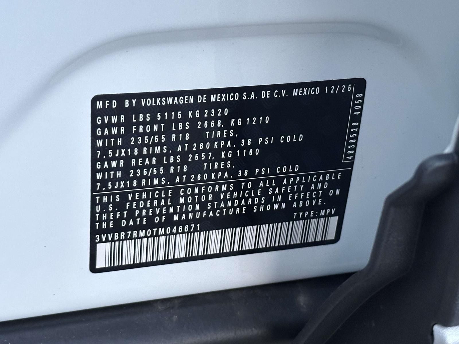 2026 Volkswagen Tiguan 2.0T S