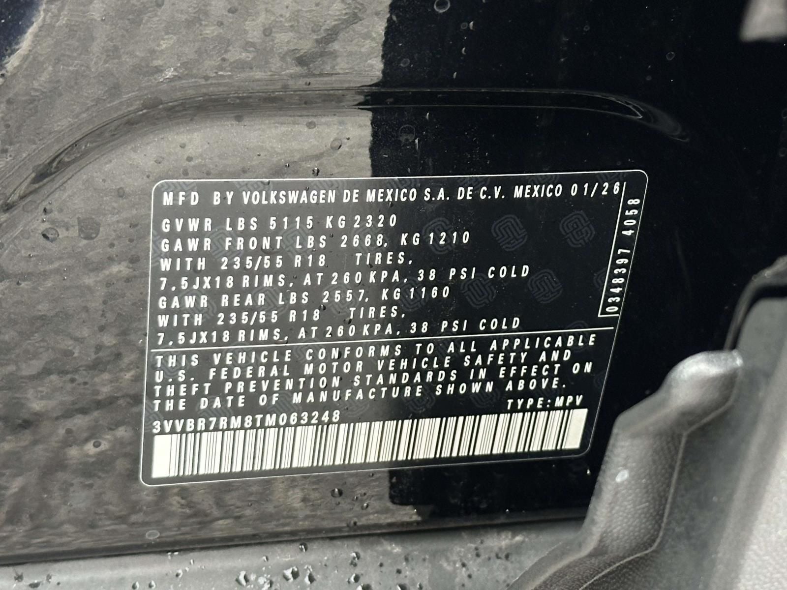 2026 Volkswagen Tiguan 2.0T S