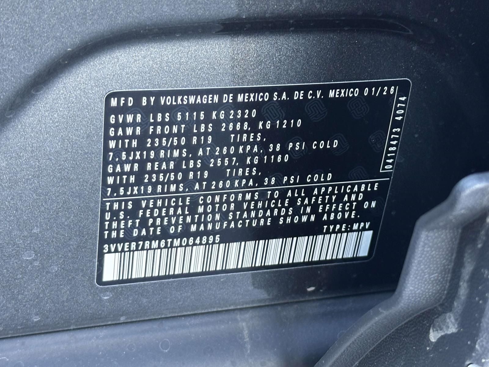 2026 Volkswagen Tiguan 2.0T SE