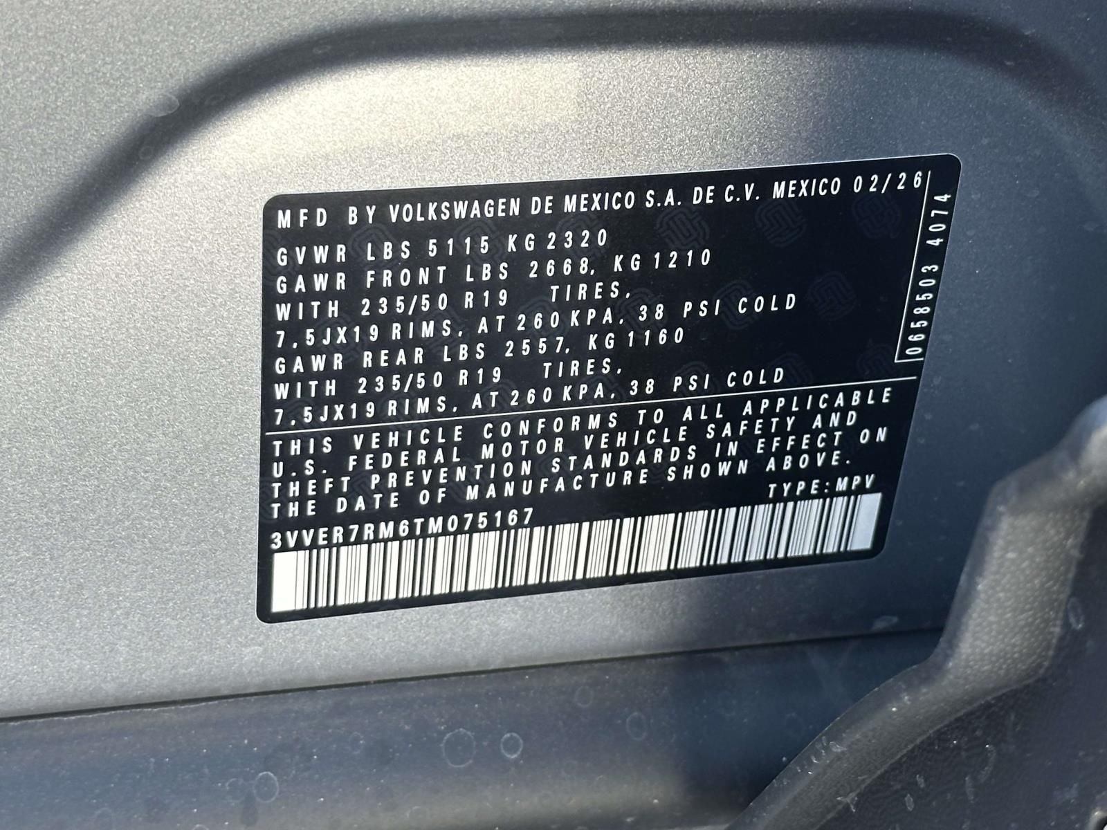 2026 Volkswagen Tiguan 2.0T SE