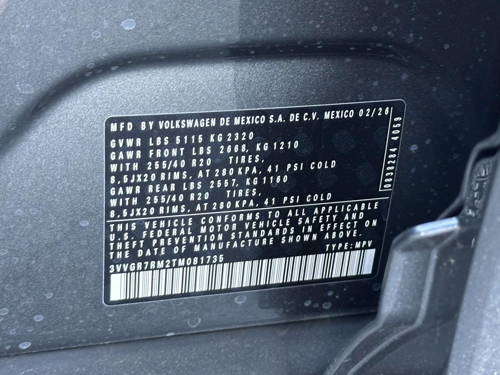 2026 Volkswagen Tiguan 2.0T SE R-Line Black