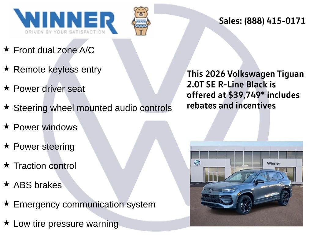 2026 Volkswagen Tiguan 2.0T SE R-Line Black