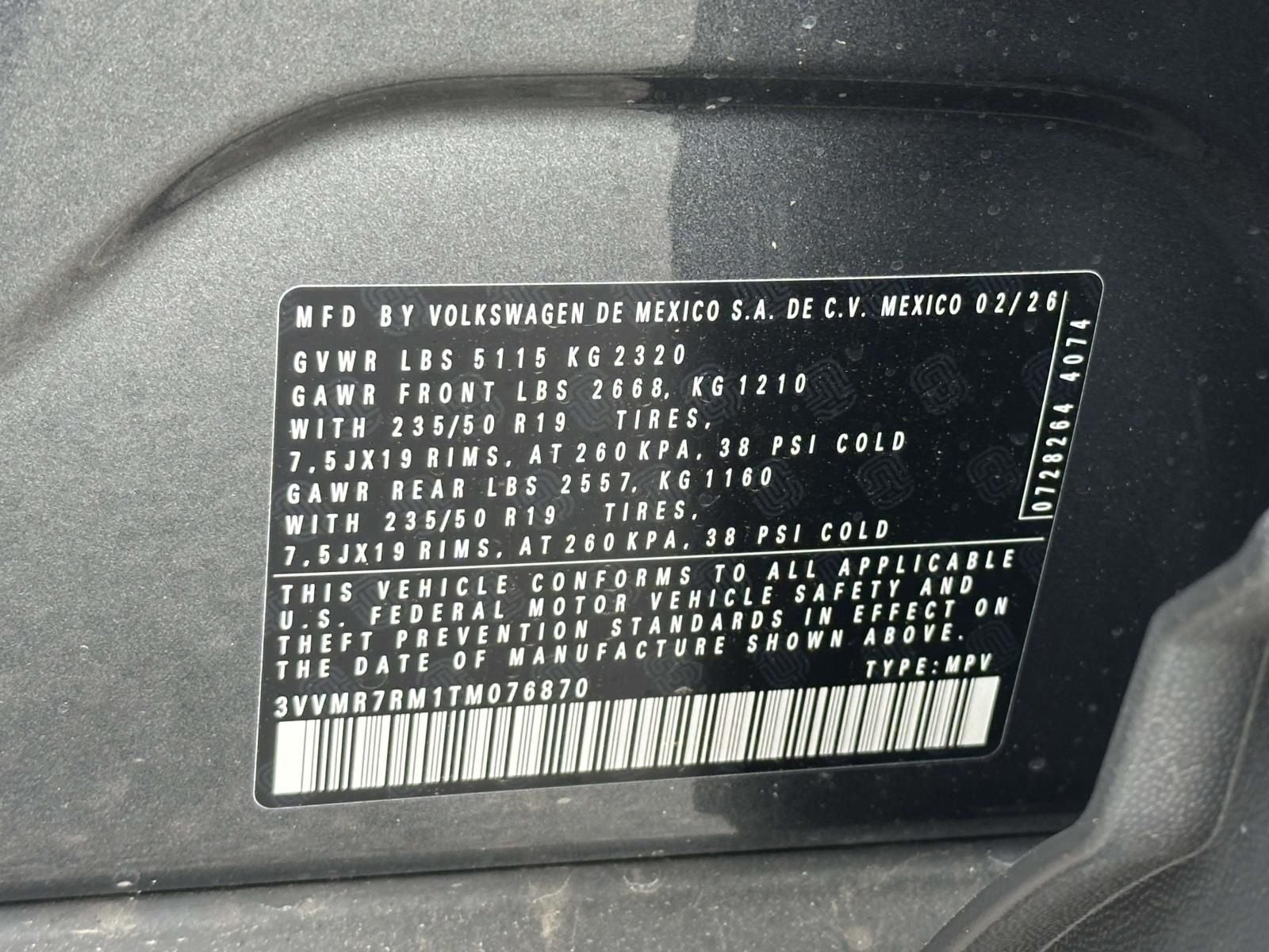 2026 Volkswagen Tiguan 2.0T SE