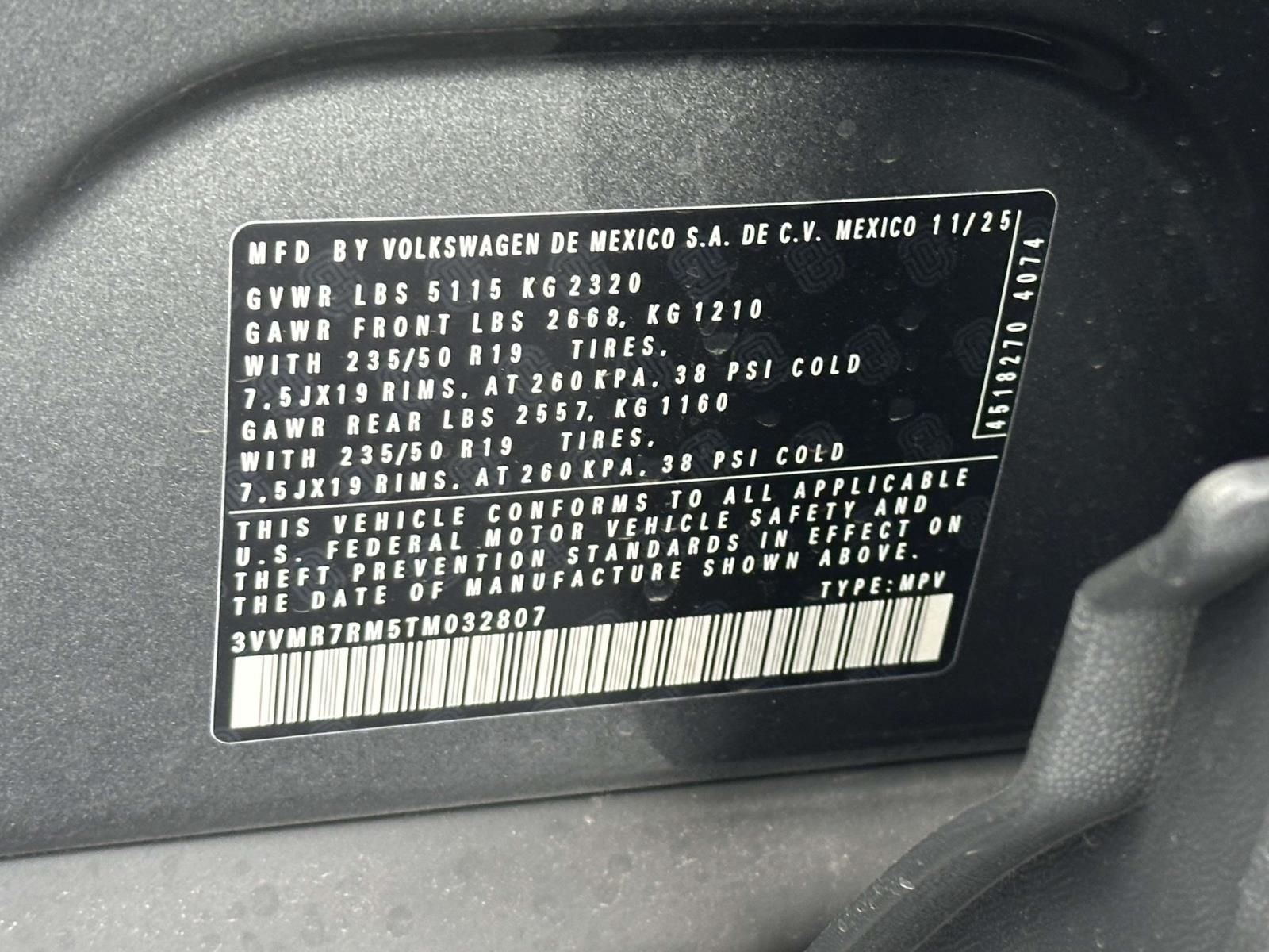 2026 Volkswagen Tiguan 2.0T SE