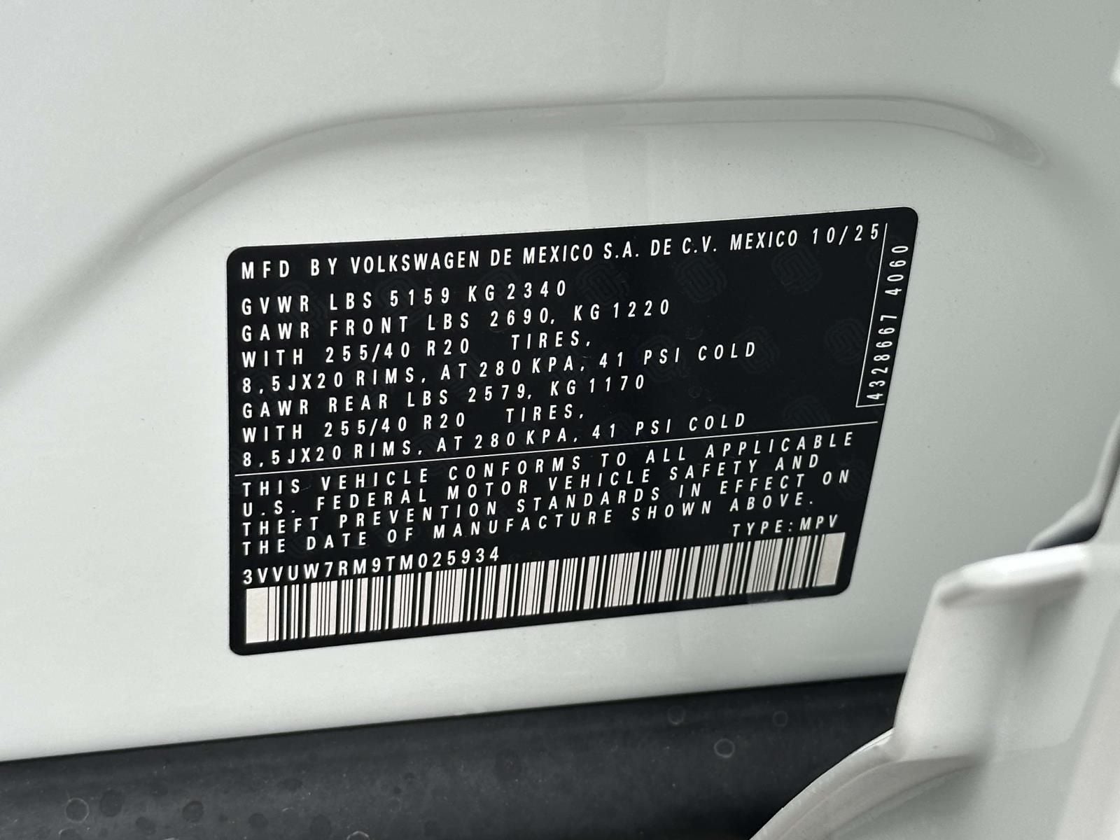 2026 Volkswagen Tiguan 2.0T SEL R-Line Turbo