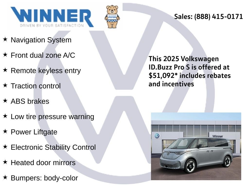 2025 Volkswagen ID. Buzz Pro S RWD Single Tone