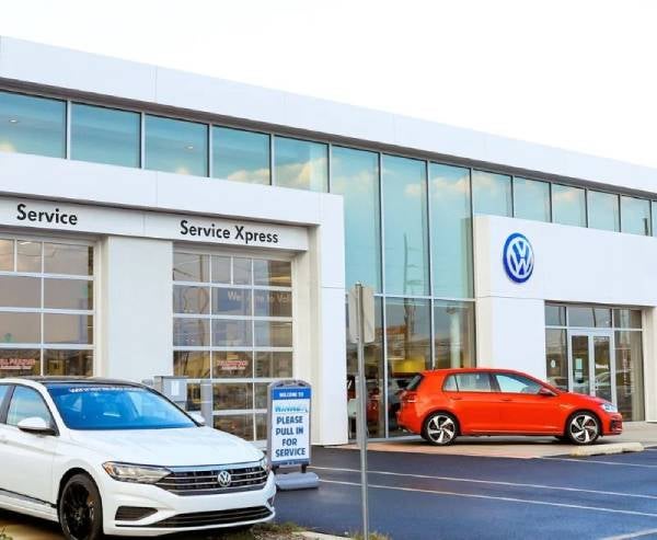 The building of Volkswagen showroom is displayed.